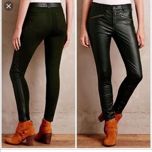 Pilcro Vegan Black Leather Panel Moto Leggings